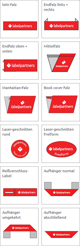 Alle Label- und Falzarten Alle Label- und Falzarten